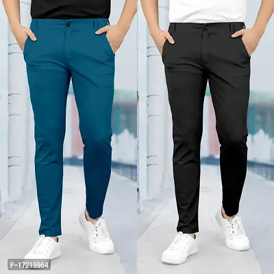 Regular Fit Men Black, Blue Trousers Price in India - Buy Regular Fit Men  Black, Blue Trousers online at Shopsy.in