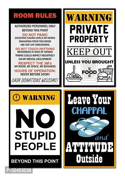 Room Rules Poster 300GSM Art Card Paper Standard Size 12x18 Inch, Pack of 4-thumb0