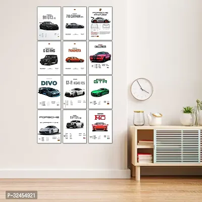 Pack of 12 - Porsche Sports Cars 8x12 inch (A4 Size) Included Adhesive Sticker Wall Decor Posters-thumb5