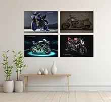 Bike Series Wall Poster Set of 4, Size 12 Inch x 18 Inch Size Unframed Adhesive Sticker or Glue Dots Included-thumb3