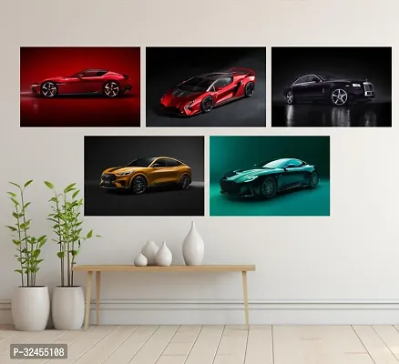 Super Cars Series Wall Poster Set of 5, Size 12 Inch x 18 Inch Size. Unframed Poster, Posters