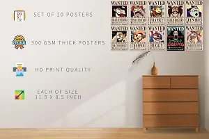 One Piece Wanted Set of 20 One Piece Bounty Posters for Wall A4 Size 300 Gsm Thick | 8.3x12 Inches-thumb1