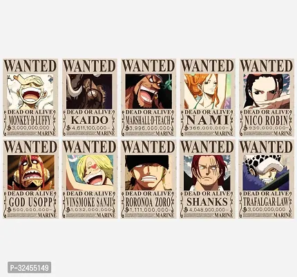 One Piece Wanted Set of 20 One Piece Bounty Posters for Wall A4 Size 300 Gsm Thick | 8.3x12 Inches-thumb3