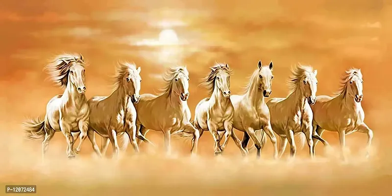 Vaastu Seven Horse Painting on board (Copyright Protected)