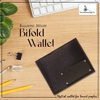 Deeya Ballistic Nylon Unisex Casual Bifold Wallet (Brown)-thumb4