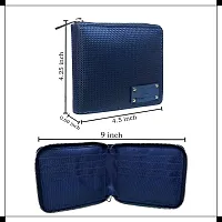 Deeya Ballistic Nylon Unisex Casual Slim Bifold Zip Around Wallet (Blue)-thumb3