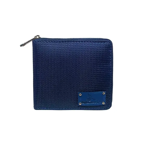 Deeya Ballistic Nylon Unisex Casual Slim Bifold Zip Around Wallet (Blue)