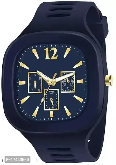 Stylish Navy Blue Rubber Other Watches For Men-thumb0