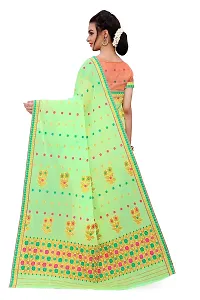 SKiran's Assamese Weaving Cotton Mekhela Chador Saree - Dn 3008 Mekhla Sador (Pgreen & Peach)-thumb2