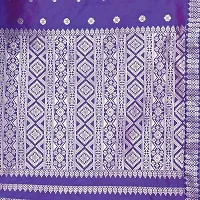 S Kiran's Women's Plain Weave Art Silk Saree With Blouse Piece (PolyRed5157Rblue_ Purple)-thumb3