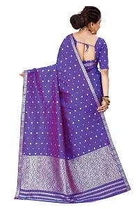 S Kiran's Women's Plain Weave Art Silk Saree With Blouse Piece (PolyRed5157Rblue_ Purple)-thumb2