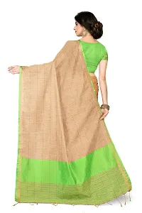 S Kiran's Women's Chanderi Cotton Saree With Unstitched Blouse Piece, Mekhela & Chador (JTDn2Pgreen_Multicolored)-thumb2