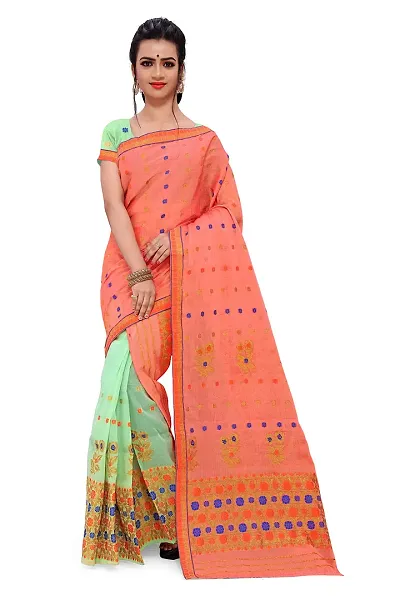 SKiran's Assamese Weaving Mekhela Chador Saree - Dn 3008 Mekhla Sador (Gjri & Pgreen)