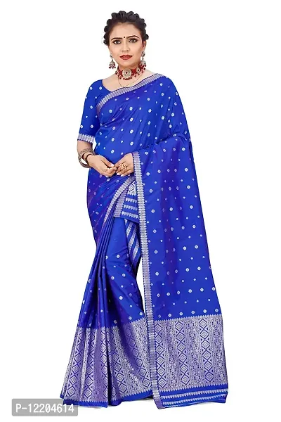 S Kiran's Women's Plain Weave Art Silk Saree With Blouse Piece (PolyViolet5157Rblue_Royal Blue)