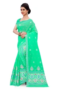 SKiran's Assamese Weaving AC Cotton Mekhela Chador Saree - Dn 7173 Mekhla Sador (Seagreen)-thumb1