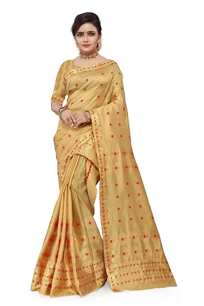 New In Polyester Saree with Blouse piece 