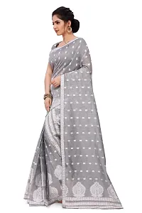 SKiran's Assamese Weaving AC Cotton Mekhela Chador Saree - Dn 8102 Mekhla Sador (Grey)-thumb1