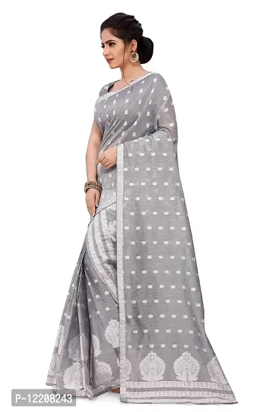 SKiran's Assamese Weaving AC Cotton Mekhela Chador Saree - Dn 8102 Mekhla Sador (Grey)-thumb2