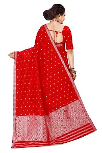 S Kiran's Women's Plain Weave Art Silk Saree With Blouse Piece (PolyRed5157Red_Red)-thumb2