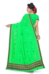 S Kiran's Women's Cotton Saree With Unstitched Blouse Piece, Unstitched Mekhela & Chador (ADDn5Pgreen_Green)-thumb2