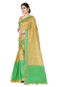 S Kiran'S Women's Art Silk Saree With Blouse Piece (ADDn15ChikuGreen_Multicolored)-thumb1