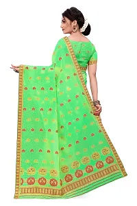 SKiran's Assamese Weaving Bhagalpuri Cotton Mekhela Chador Saree - Dn 7166 Mekhla Sador (Parrotgreen and Red)-thumb2