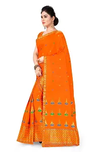 S Kiran's Women's Assamese Poly Silk Mekhela Chador Saree (Assorted Colour)-thumb1