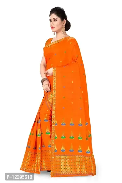 S Kiran's Women's Assamese Poly Silk Mekhela Chador Saree (Assorted Colour)-thumb2