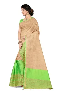 S Kiran's Women's Chanderi Cotton Saree With Unstitched Blouse Piece, Mekhela & Chador (JTDn2Pgreen_Multicolored)-thumb1