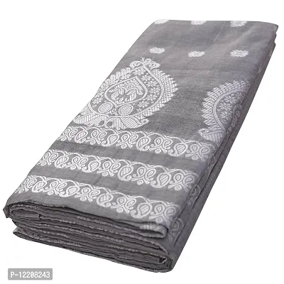 SKiran's Assamese Weaving AC Cotton Mekhela Chador Saree - Dn 8102 Mekhla Sador (Grey)-thumb5