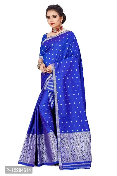 S Kiran's Women's Plain Weave Art Silk Saree With Blouse Piece (PolyViolet5157Rblue_Royal Blue)-thumb2