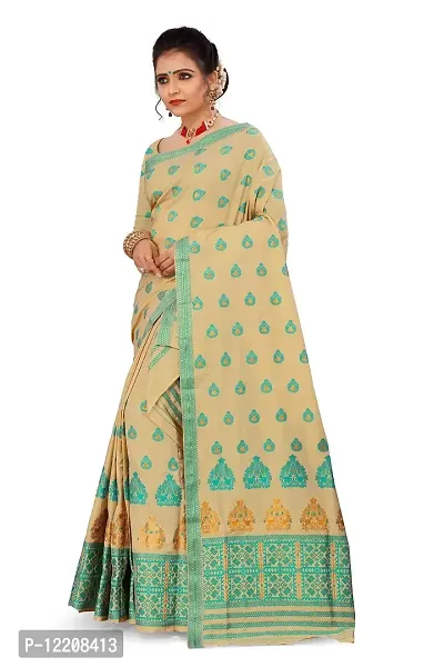 S Kiran's Women's Plain Weave Art Silk Saree With Blouse Piece (MP1142Sgreen_Sea Green)-thumb2