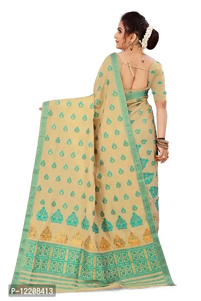 S Kiran's Women's Plain Weave Art Silk Saree With Blouse Piece (MP1142Sgreen_Sea Green)-thumb3