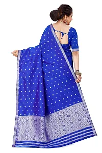 S Kiran's Women's Plain Weave Art Silk Saree With Blouse Piece (PolyViolet5157Rblue_Royal Blue)-thumb2