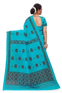 S Kiran's Women's Plain Weave Organza Mekhela Chador With Blouse Piece (PrintDn4471Firozi_Multicolour)-thumb3