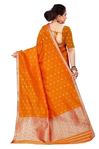 S Kiran's Women's Plain Weave Art Silk Saree With Blouse Piece (PolyRed5157Gold_Multicolor)-thumb2