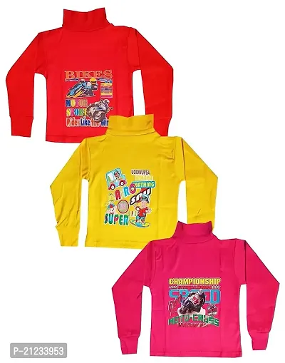 Stylish Multicoloured Cotton Printed Tees For Boys Pack of 3-thumb0