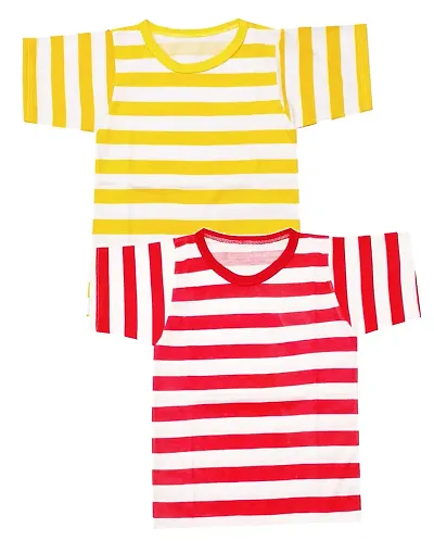 KidzzCart Pure Half Sleeves Striped T-Shirt for Boy's Pack of 2