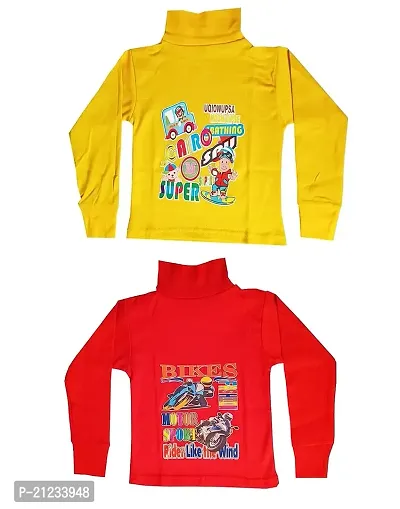 Stylish Multicoloured Cotton Printed Tees For Boys Pack of 2