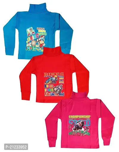 Stylish Multicoloured Cotton Printed Tees For Boys Pack of 3