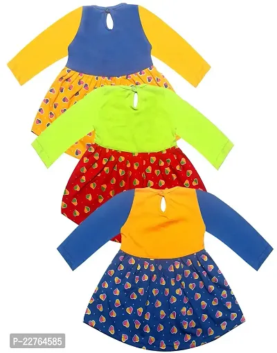 KidzzCart Baby Girl's Cotton Frock Dress_Multicolor_Pack of 3-thumb2