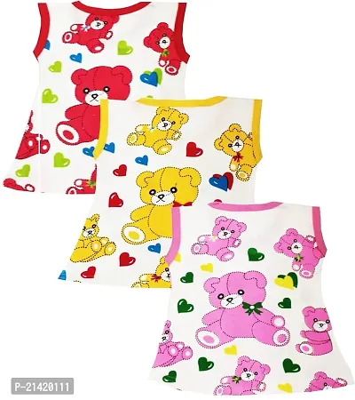 Fabulous Multicoloured Cotton Printed A-Line Dress For Girls Pack of 3-thumb2