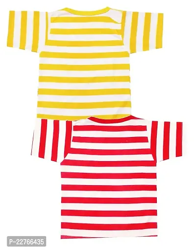 KidzzCart Pure Cotton Half Sleeves T-Shirt for Boy's Pack of 2 (2-3 Years, Red  Yellow)-thumb3