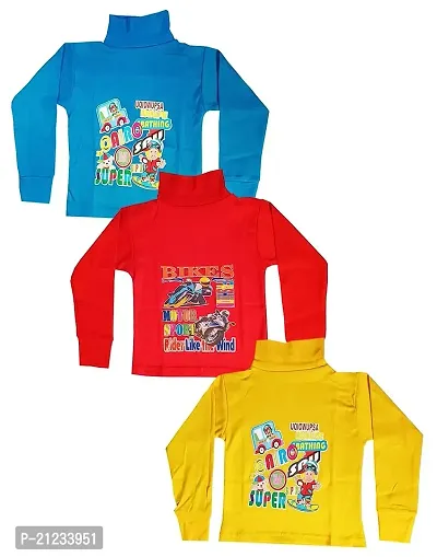Stylish Multicoloured Cotton Printed Tees For Boys Pack of 3
