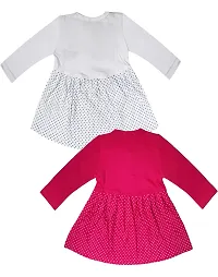 KidzzCart Baby Girl's Pure Cotton Frock Dress Full Sleeves Pack of 2-thumb1