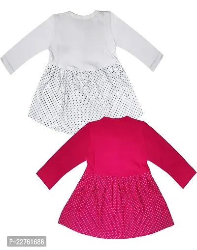 KidzzCart Baby Girl's Pure Cotton Frock Dress Full Sleeves Pack of 2-thumb2