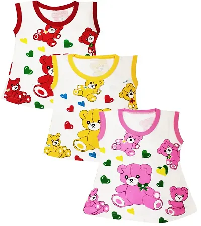 KidzzCart Baby Girls Pure A-Line Frock Pack of 3 (2-3 Years, 6)