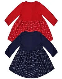 KidzzCart Baby Girl's Pure Cotton Frock Dress Full Sleeves Pack of 2-thumb1
