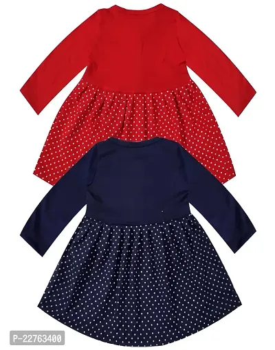 KidzzCart Baby Girl's Pure Cotton Frock Dress Full Sleeves Pack of 2-thumb2