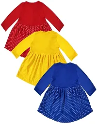 KidzzCart Baby Girl's Pure Cotton Frock Dress Full Sleeves Pack of 3-thumb1